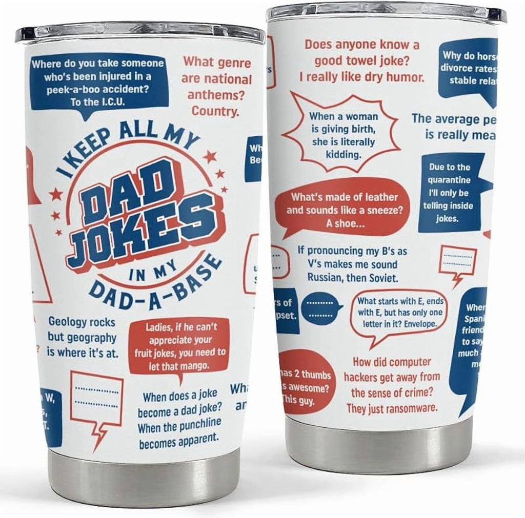 Best Dad Ever Tumbler with Lid - Dad Nutrition Facts 20oz Insulated Stainless Steel Mug - Coffee Mug for Travel Outdoor Sport Office, Gift for Father’s Day Birthday
