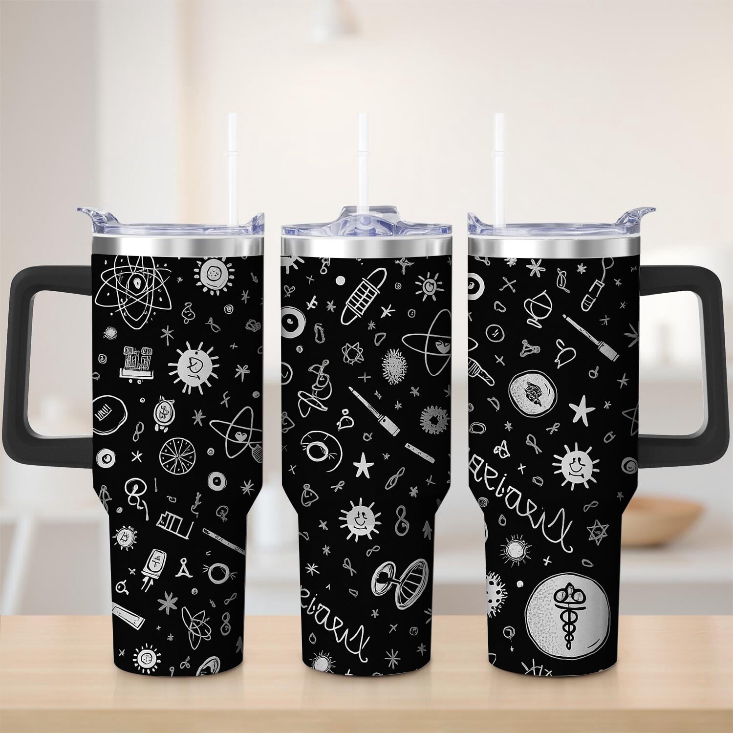 Black Space Science Stainless Steel Tumbler, 30oz - Tumbler