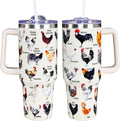 Chicken Tumbler Cup 40 OZ, Chicken Gifts For Chicken Lovers, Chicken Mom Gifts, Funny Chicken Gifts for Women Men, Chicken Themed Gifts for Christmas, Mothers Day, Birthday Rooster Travel Mug - Tumbler