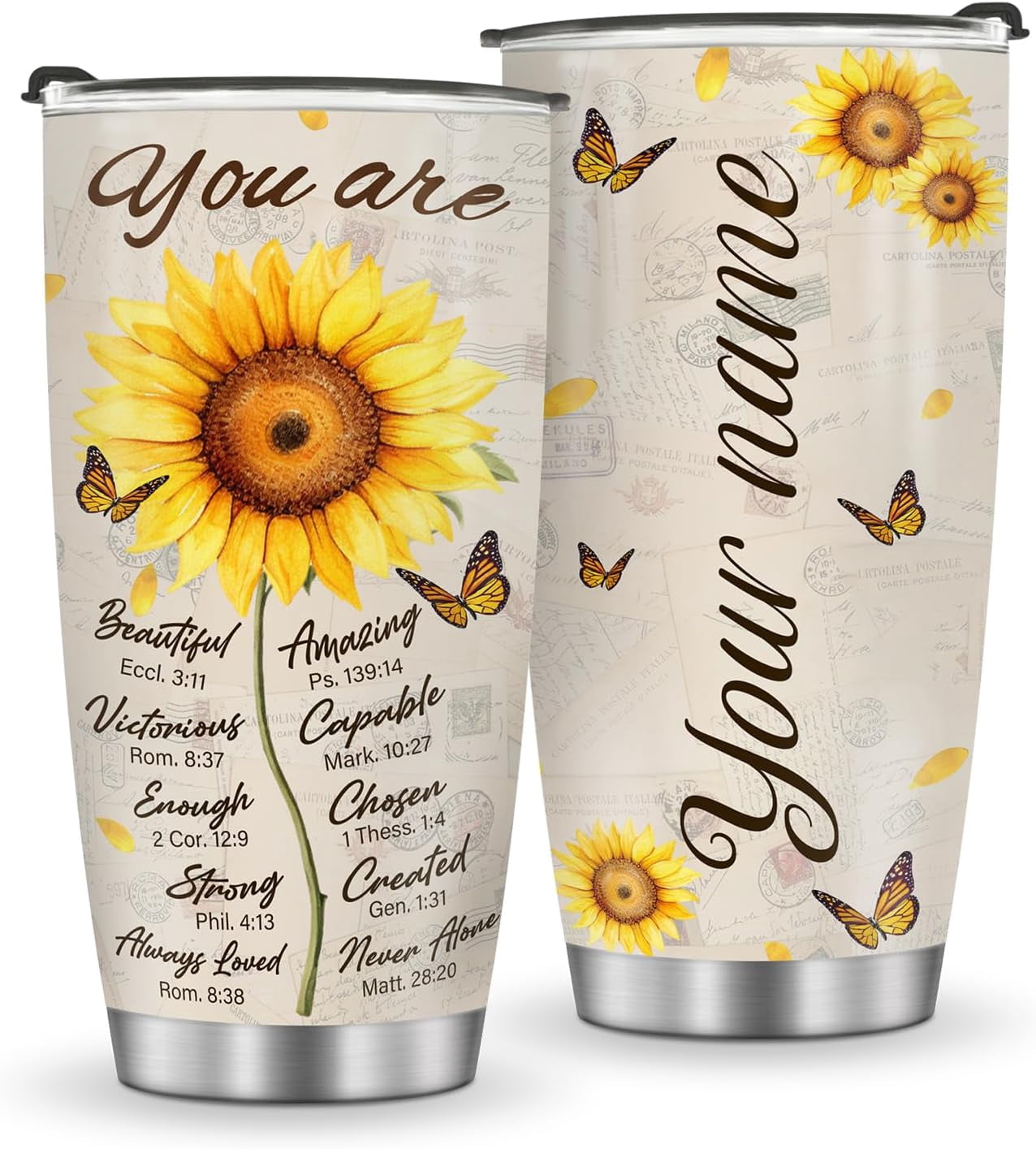 Sunflower Tumbler, Sunflower Gifts for Women, 20oz Stainless Steel Double Wall Vacuum Sunflowers Cup with Lid for Travel Coffee - Tumbler