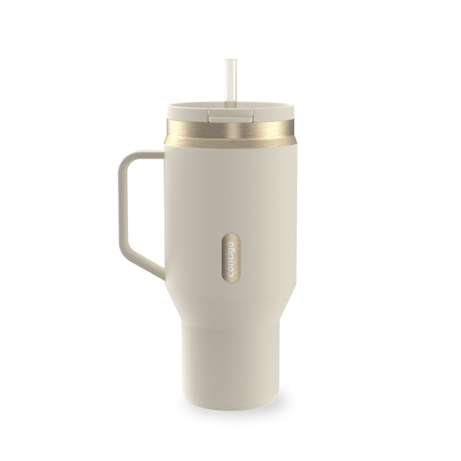 Contigo 30 oz Stainless Steel Water Bottle Tumbler with Straw – Leak-Proof Insulated Travel Mug, Reusable Water Bottle, Side Handle, Black/Bronze - Insulated Tumbler