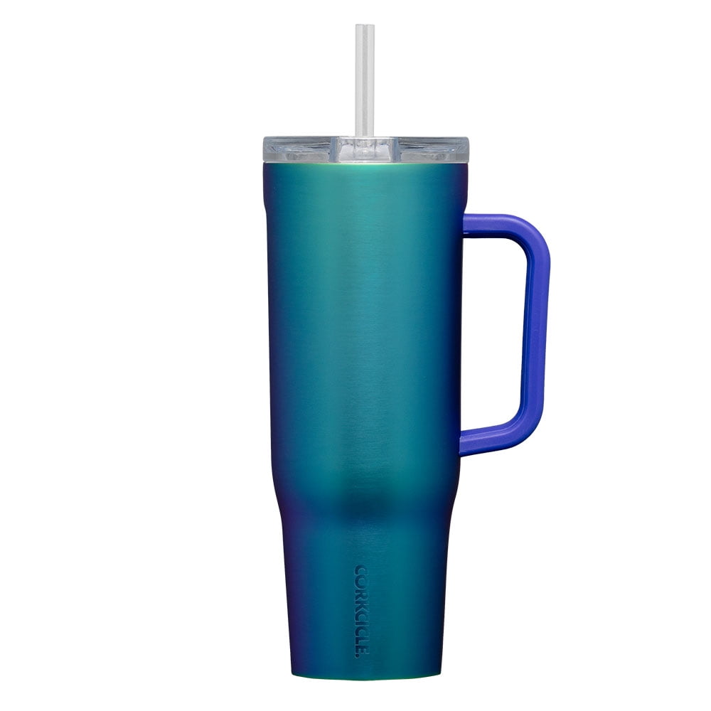Corkcicle Cruiser Insulated Tumbler with Handle and Straw, Dragonfly, 40 oz – Reusable Water Bottle Keeps Beverages Cold for 20 Hours, Hot for 9 Hours – Cupholder Friendly, Spill Proof Tumbler