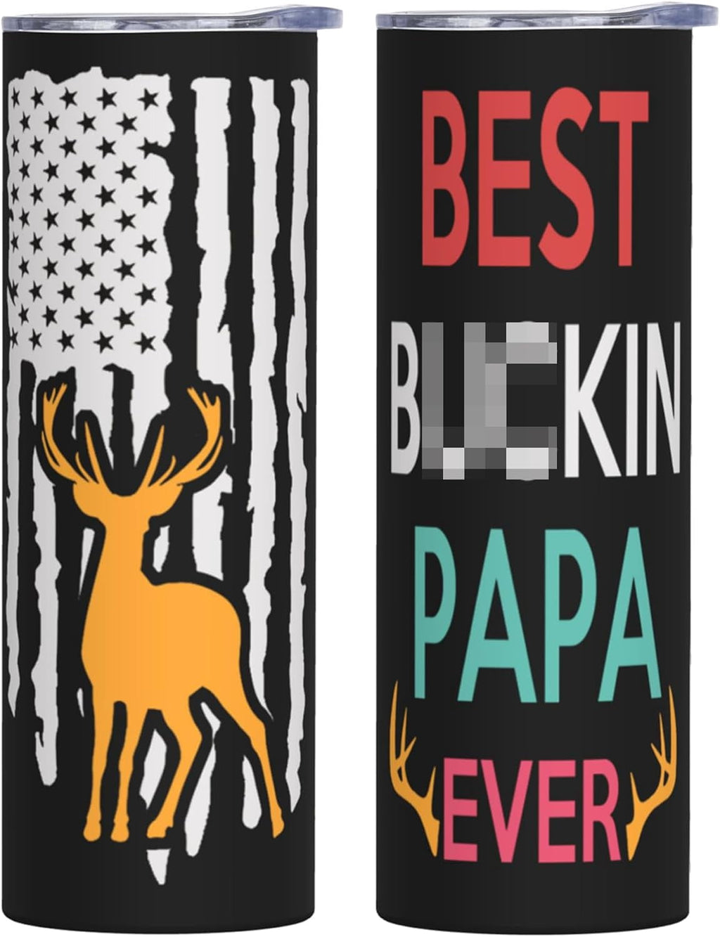 Dad Gifts, Best Papa Ever Tumbler Cups with Lid - Tumblers Straight Mug 20 Oz - Double Wall Insulated Coffee Mug - Holidays Birthday Gifts for Father Grandpa