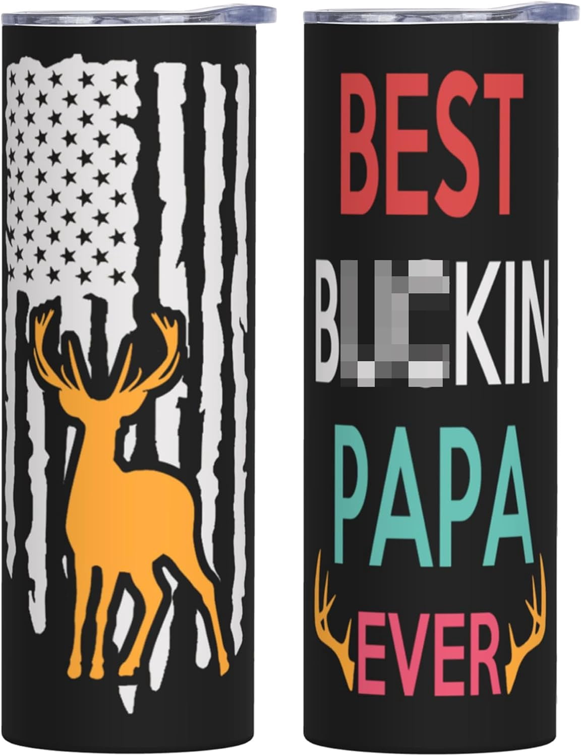 Dad Gifts, Best Papa Ever Tumbler Cups with Lid - Tumblers Straight Mug 20 Oz - Double Wall Insulated Coffee Mug - Holidays Birthday Gifts for Father Grandpa