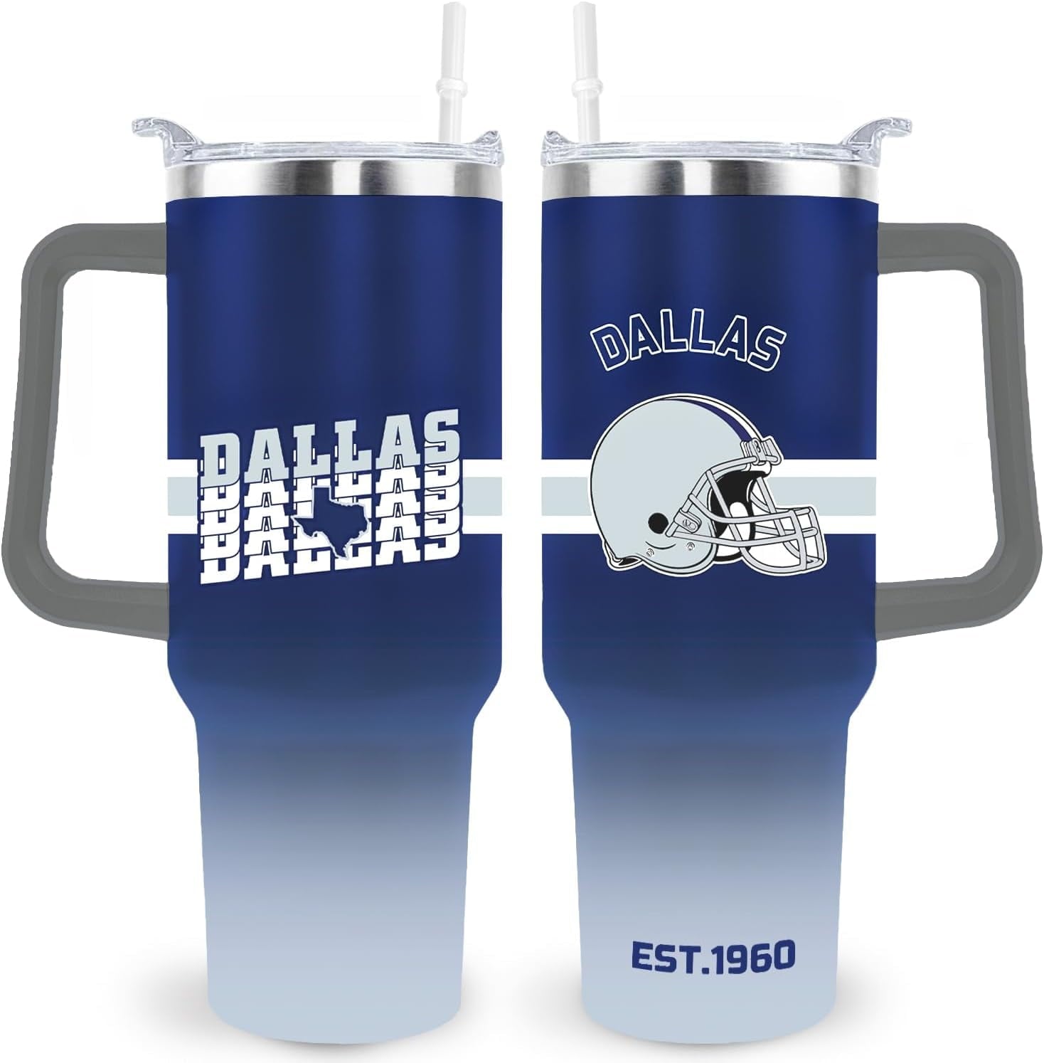 Kansas City Tumbler Cup - Kansas City Gifts for Men - 40 OZ Insulated Stainless Steel Coffee Travel Mug with Lid and Straw - Tumbler
