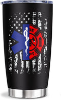 EMT Firefighter Gifts Tumbler 20oz 1PC, First Responder Gift For Women/Men, Paramedic Fireman Firewoman EMS Birthday Gift Ideas, Fd Emergency Department, First In Last Out Responder Coffee Cup