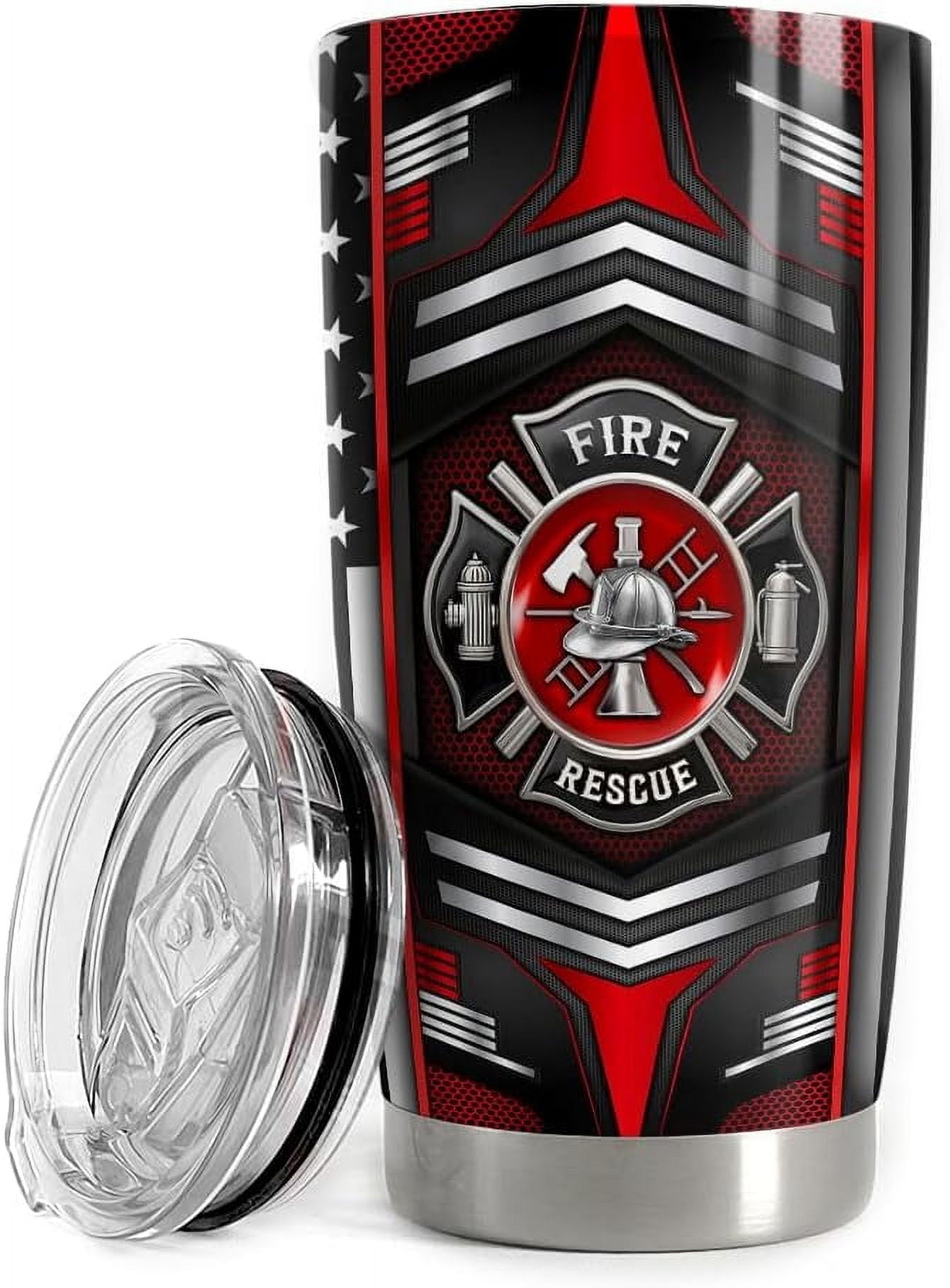 EMT Firefighter Gifts Tumbler 20oz 1PC, First Responder Gift For Women/Men, Paramedic Fireman Firewoman EMS Birthday Gift Ideas, Fd Emergency Department, First In Last Out Responder Coffee Cup - Tumbler