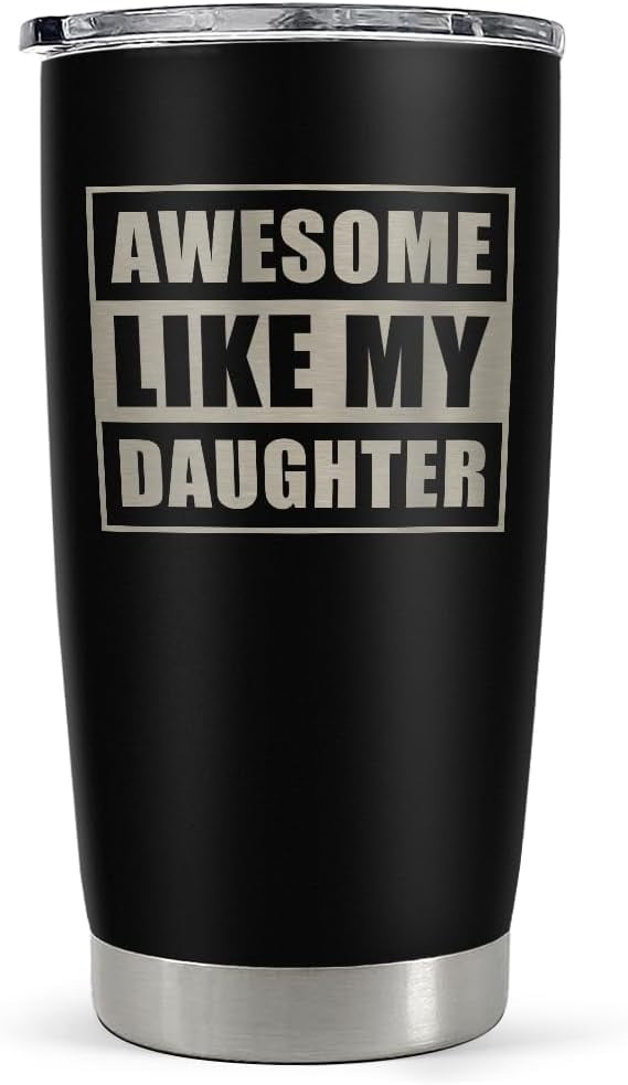 Daddy The Man The Myth The Legend Tumbler with Lid - 20oz Insulated Stainless Steel Mug - Coffee Mug for Sport Office Travel - Insulated Tumbler