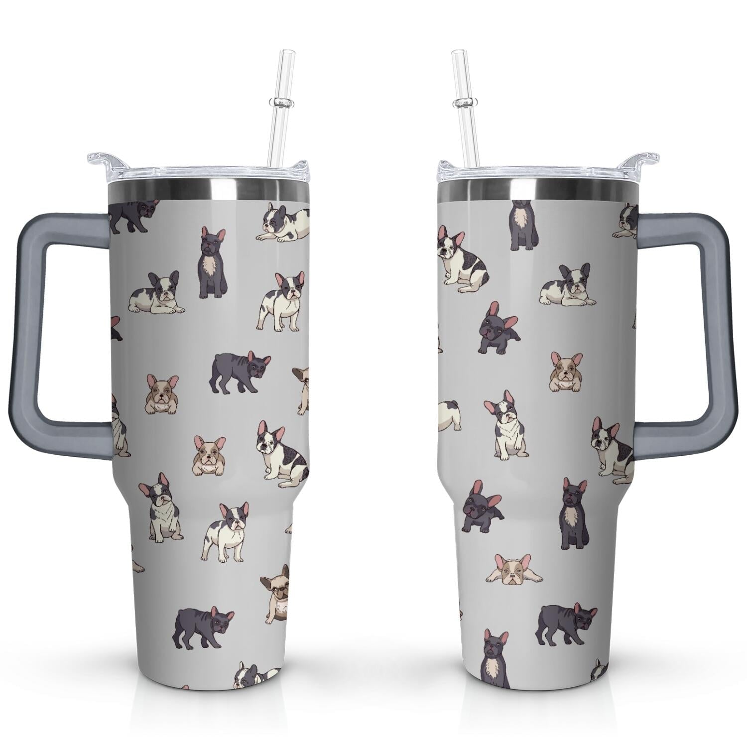 Gift for Dog Lovers Cute Dog Tumbler for Women - 40oz Dog Tumblers with Handle Straw and Lid Tumbler Cup Travel Coffee Mug - Tumbler