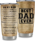 Stepdad Gifts from Daughter, Son, Kids, Bonus Dad Birthday Gifts for Stepfather Christmas Ideas, Step Dad 20 Oz Tumbler Stepped Up Dad Cup - Tumbler