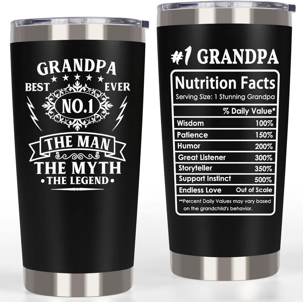 Gifts for Grandpa Gifts Tumbler, Best Grandpa Gifts from Grandchildren Grandkids - Best Grandpa Ever Gifts, 1 Grandpa Cup, Grandfather Gifts from Granddaughter Grandson Coffee Mug, 20oz
