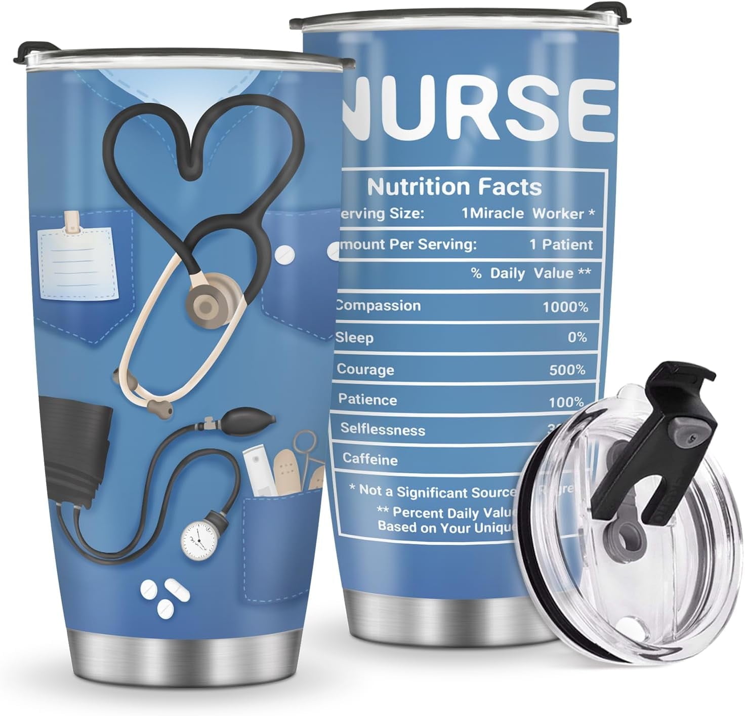 Mug Tumbler Gifts for Nurse - Gifts for Women Girls Nurse Practitioner Appreciation Presents Nursing School Graduation Nurses Week Nurse Accessories 20oz Stainless Steel Coffee Cup - Tumbler