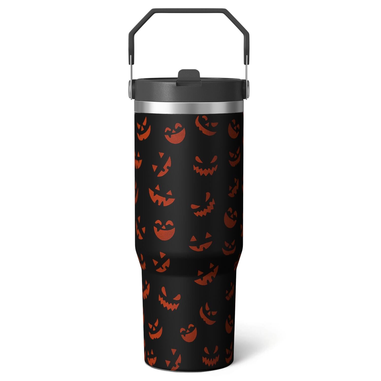 1pc Halloween Bat 30oz Tumbler with Straw & Handle - Insulated Stainless Steel Cup | Holiday Gift for Man Women (Christmas, Valentine's, Birthday) - Insulated Tumbler