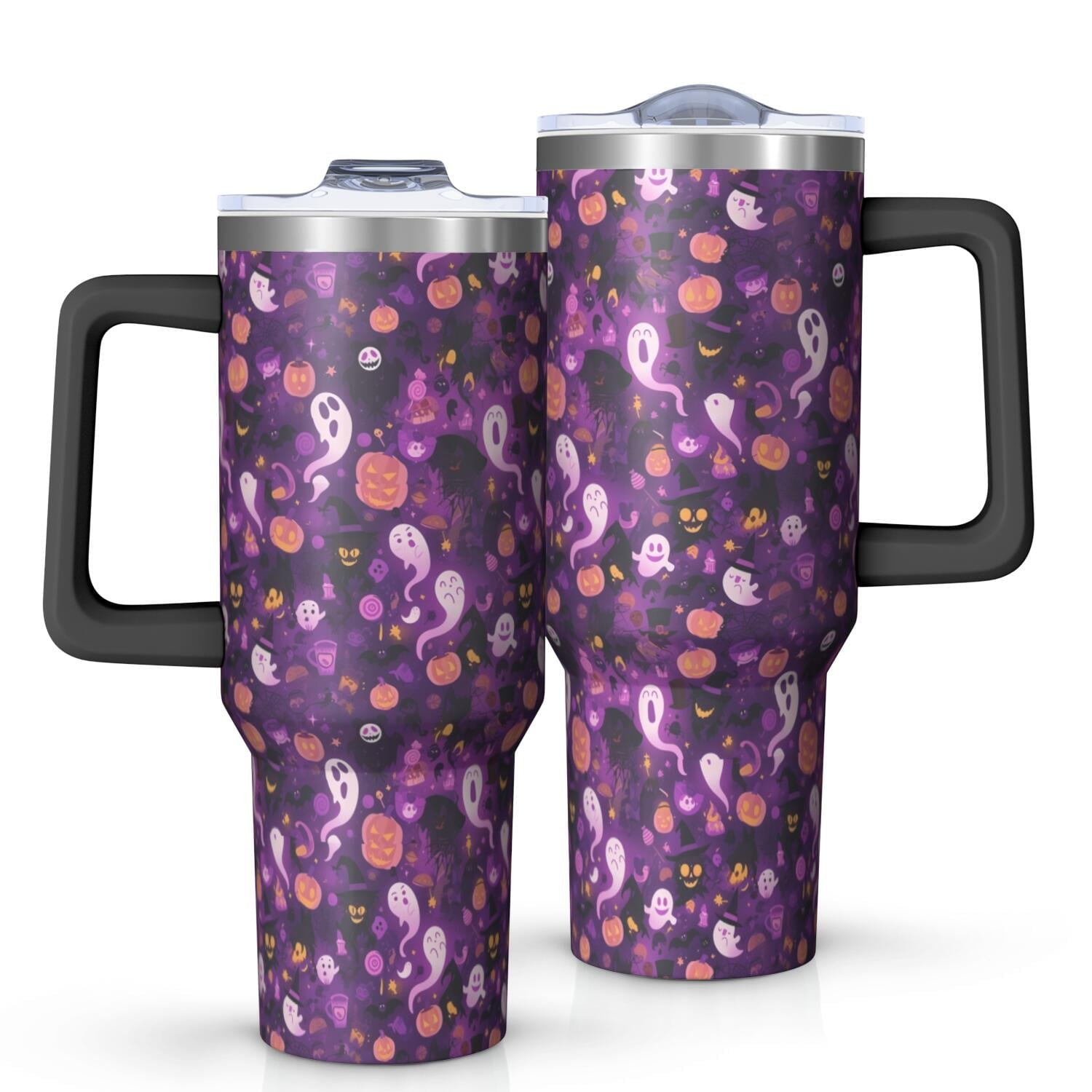 Halloween Style Mega Mug 40oz – Stainless Steel Insulated Tumbler with Handle and Straw, Large Capacity Travel Cup for Hot & Cold Drinks - Tumbler