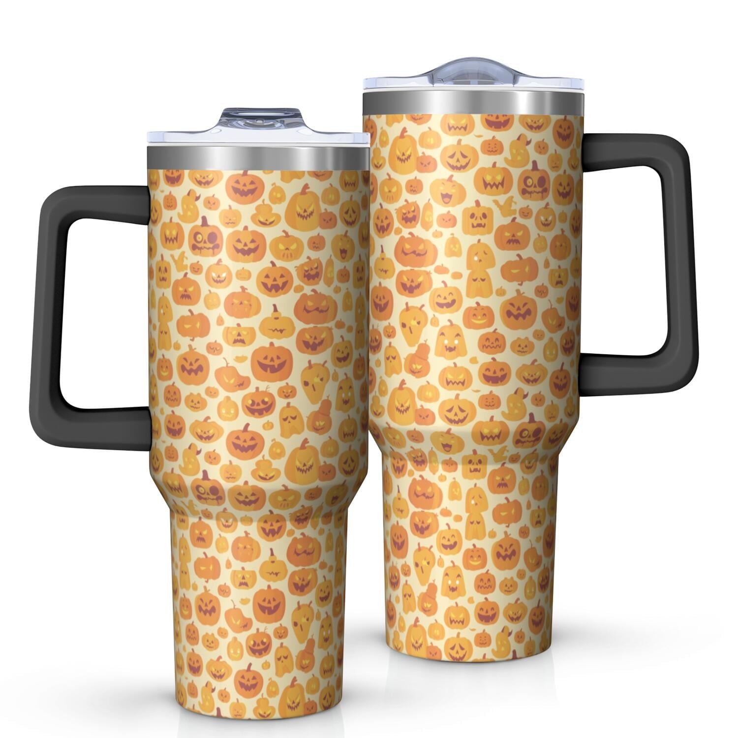 Halloween Style Mega Mug 40oz – Stainless Steel Insulated Tumbler with Handle and Straw, Large Capacity Travel Cup for Hot & Cold Drinks - Insulated Tumbler