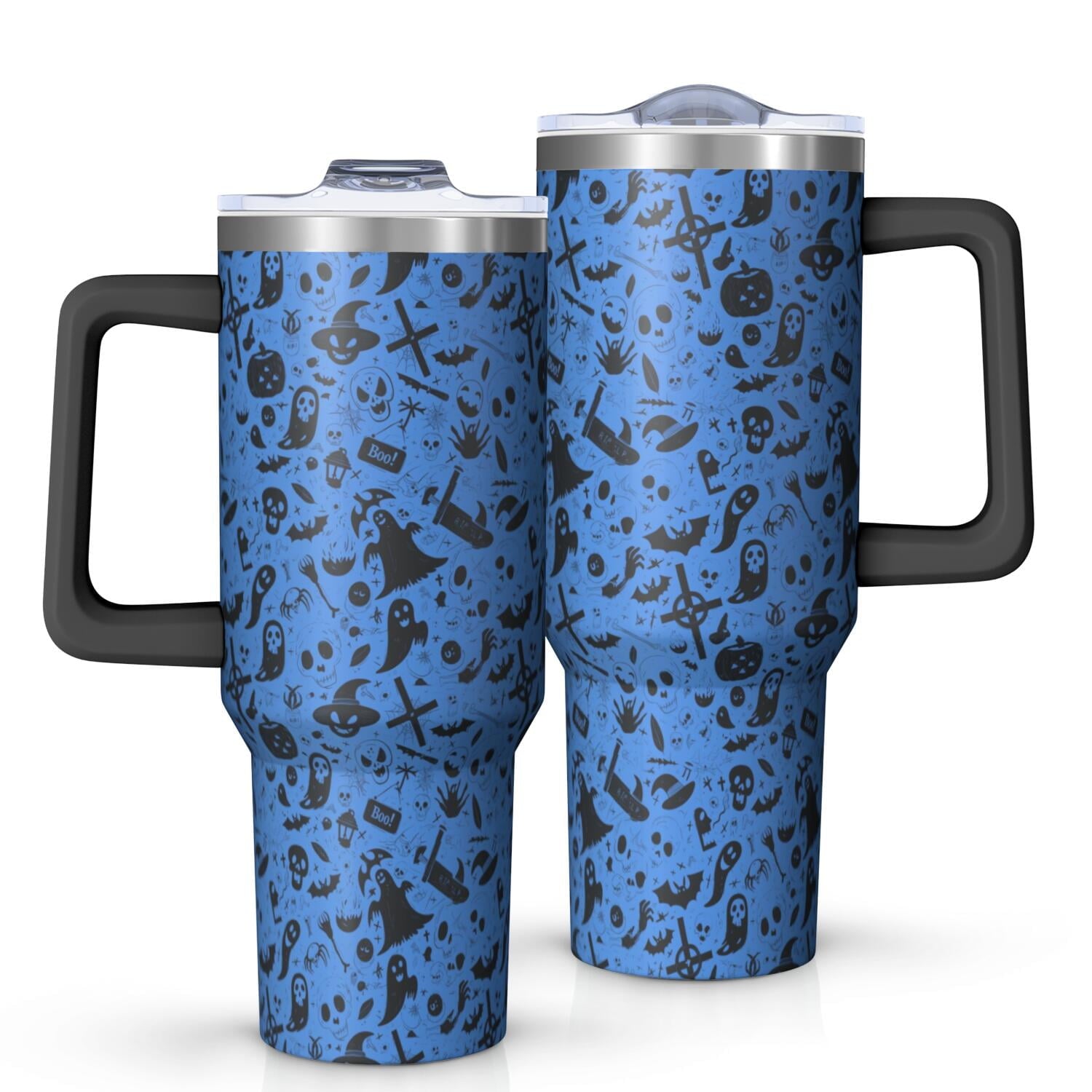Halloween Style Mega Mug 40oz – Stainless Steel Insulated Tumbler with Handle and Straw, Large Capacity Travel Cup for Hot & Cold Drinks - Insulated Tumbler
