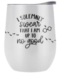Harry Potter Official Up To No Good 12 OZ White Stemless Tumbler, Stainless Steel Travel Cup|Lake Tumbler|Insulated with Leak Resistant Slide-Lock Lid