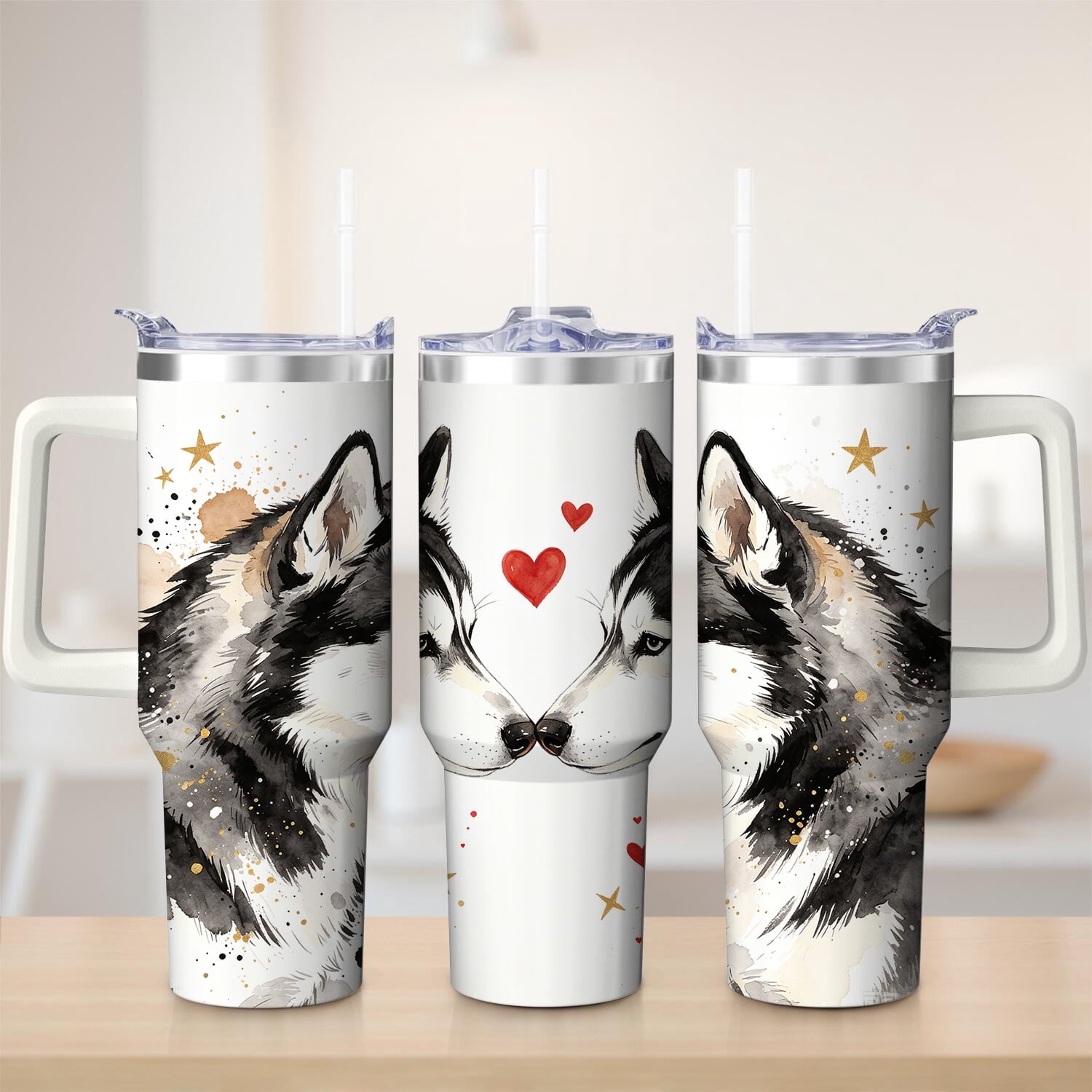 Husky Love Design Stainless Steel Tumbler, 40oz - Tumbler