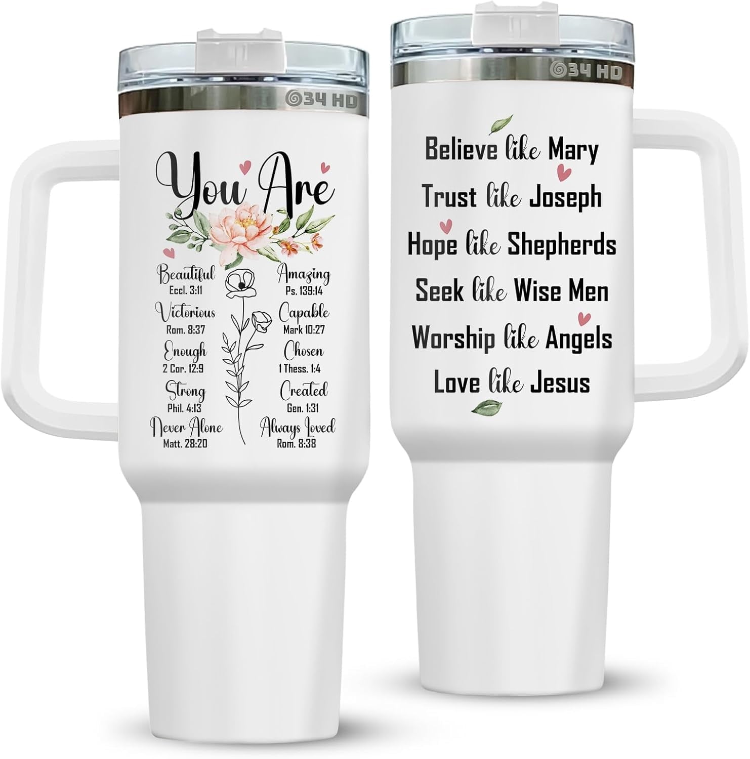 40oz Sunflower Tumbler with Handle and Straw, Shiny Stainless Steel Insulated Cup with Lid and Straw, Travel Coffee Mug Water Bottle, Birthday Mothers Day Gifts for Women Men Flowers Lovers - Insulated Tumbler