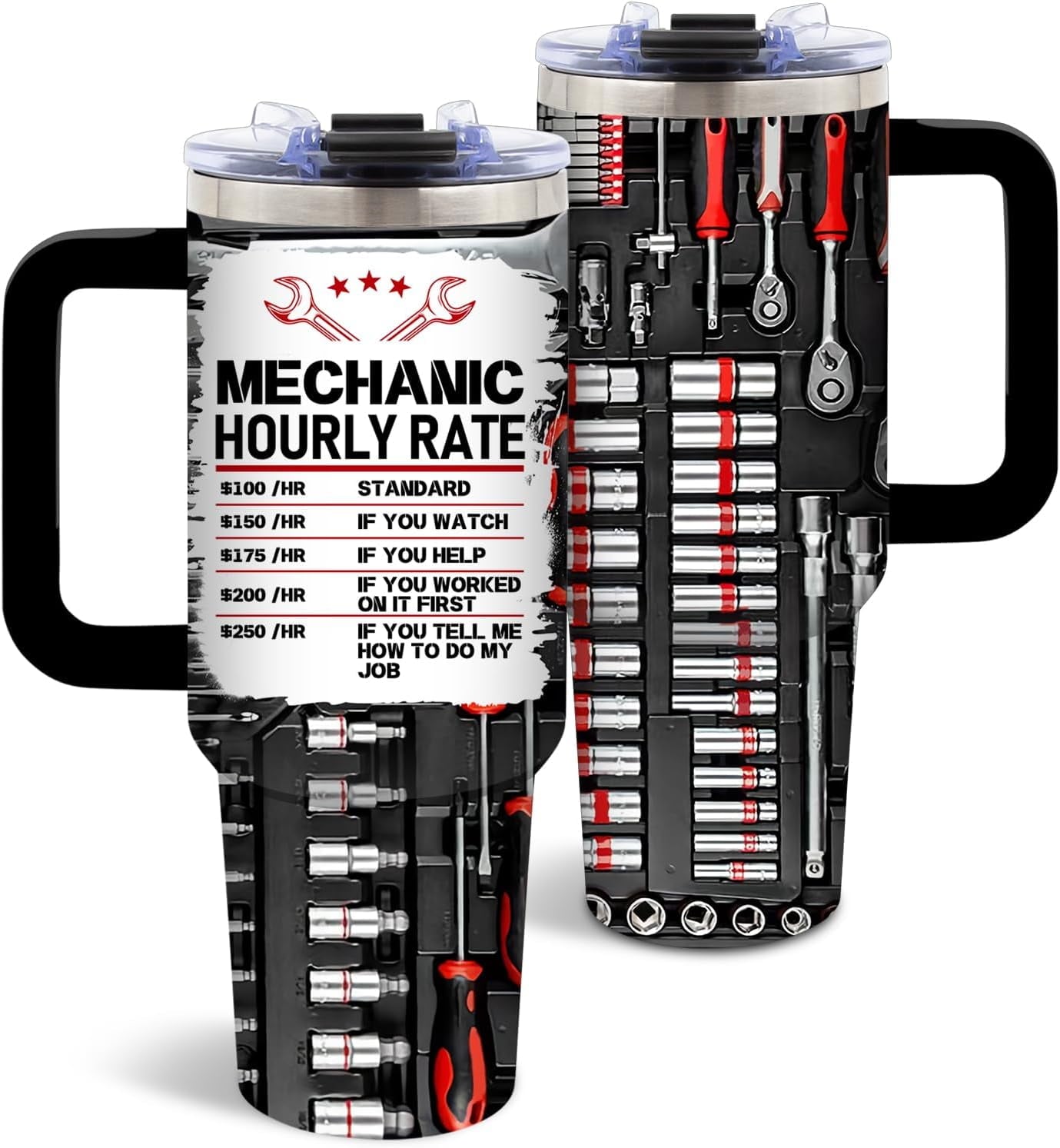 Mechanic Gifts, Mechanic Tumbler 40 Oz, Stainless Steel Insulated Mug, Perfect Birthday or Father’s Day Gift for Mechanics, Car Enthusiasts, Funny Coffee Travel Mug for Auto Repair Workers