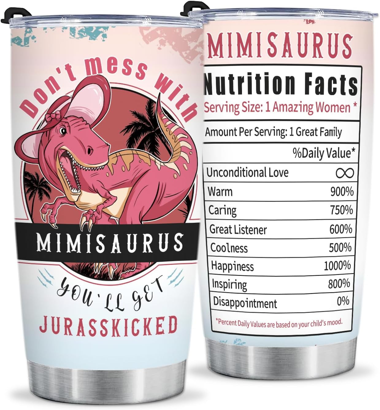 Grandma Tumbler Gift for Grandma For Mother''s Day from Grand kids Grandma Gifts from Granddaughter Grandson - 20oz Funny Tumbler Dinosaur Cup - Unique Birthday Christmas gifts for Grandma - Tumbler