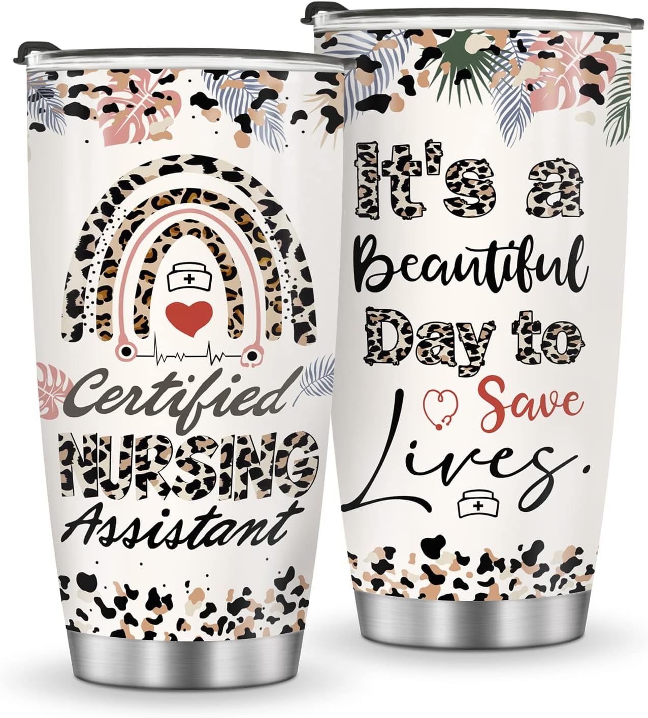 Mug Tumbler Gifts for Nurse - Gifts for Women Girls Nurse Practitioner Appreciation Presents Nursing School Graduation Nurses Week Nurse Accessories 20oz Stainless Steel Coffee Cup - Tumbler