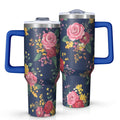 OBREWU Pioneer Flower Tumbler with Handle and Lid,Pioneer Flower 40oz Double Wall Vacuum Insulated Tumbler,Cups Gift for Women and Men - Insulated Tumbler