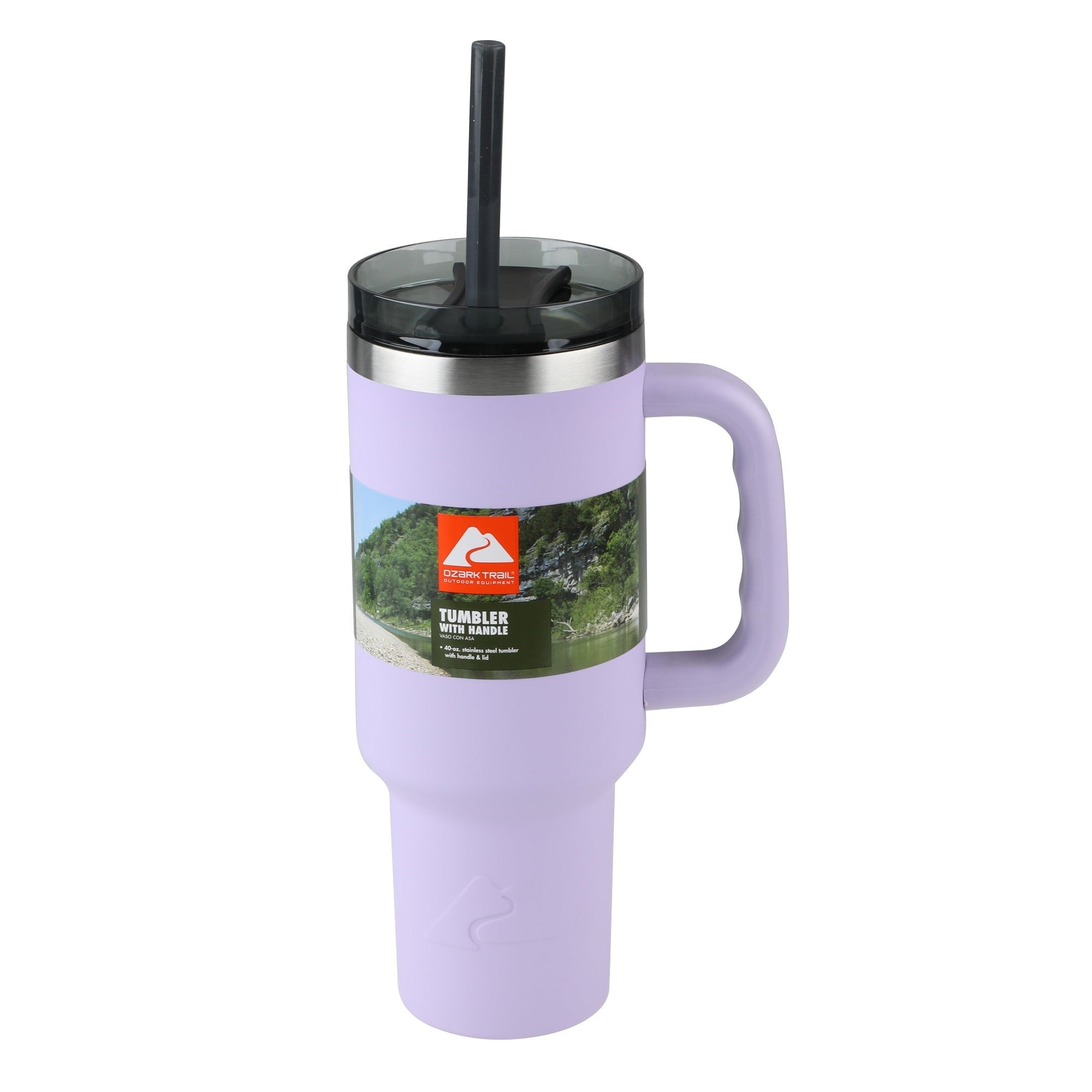 (6 pack) Ozark Trail 40 oz Stainless Steel Insulated Tumbler with Handle, Black - Insulated Tumbler