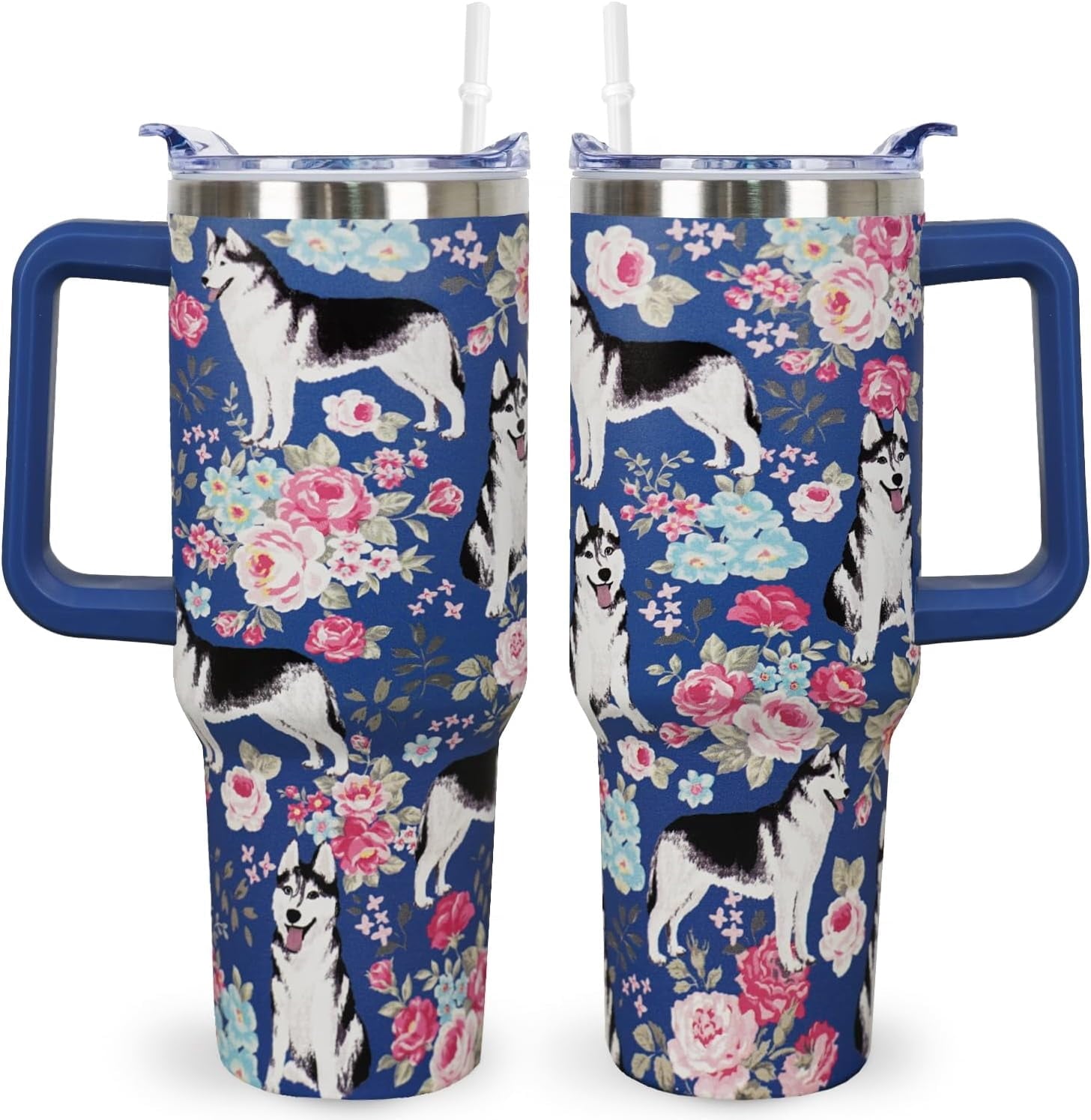 Pitbull Gifts Dog Tumbler Cup for Women Men 40oz Stainless Steel Insulated Travel Mug with Lid and Straw - Tumbler