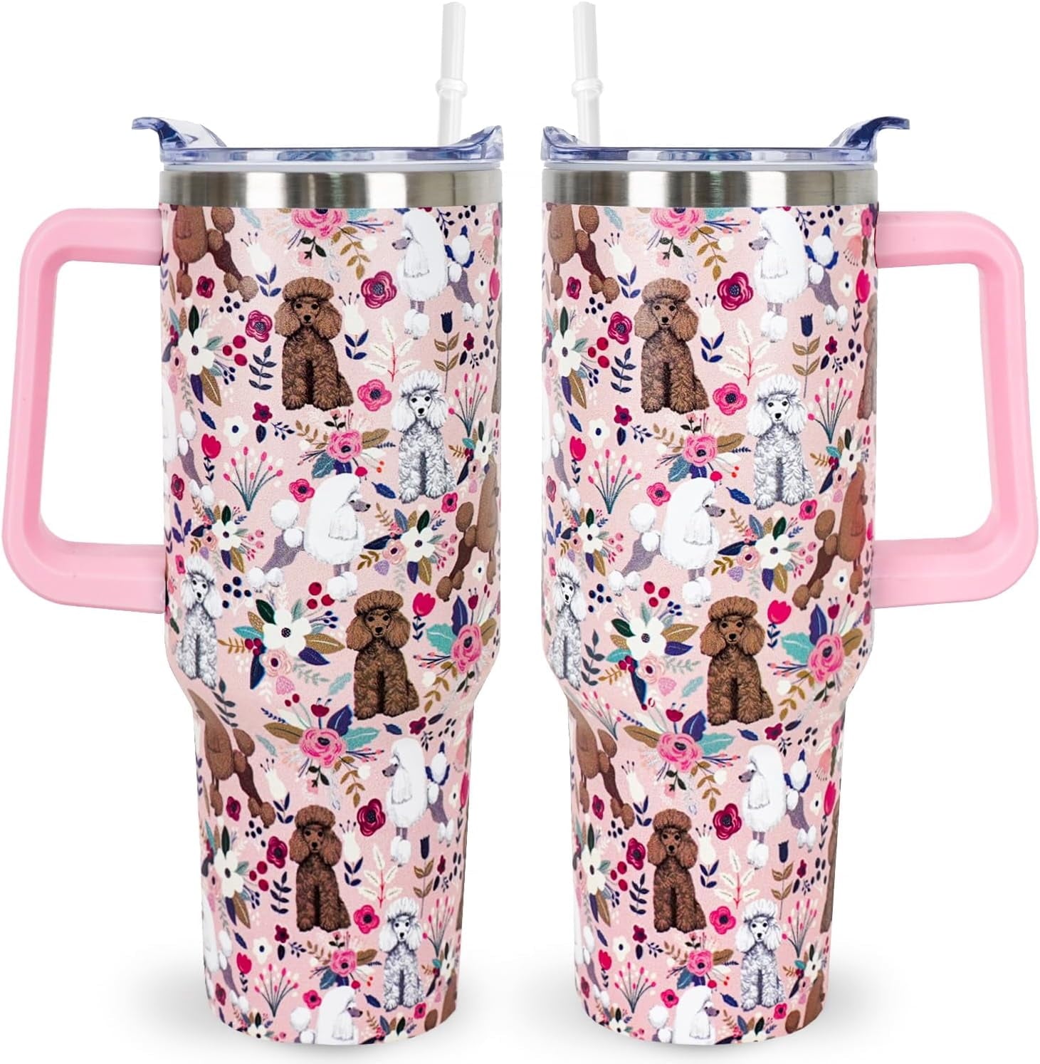 Pitbull Gifts Dog Tumbler Cup for Women Men 40oz Stainless Steel Insulated Travel Mug with Lid and Straw - Insulated Tumbler