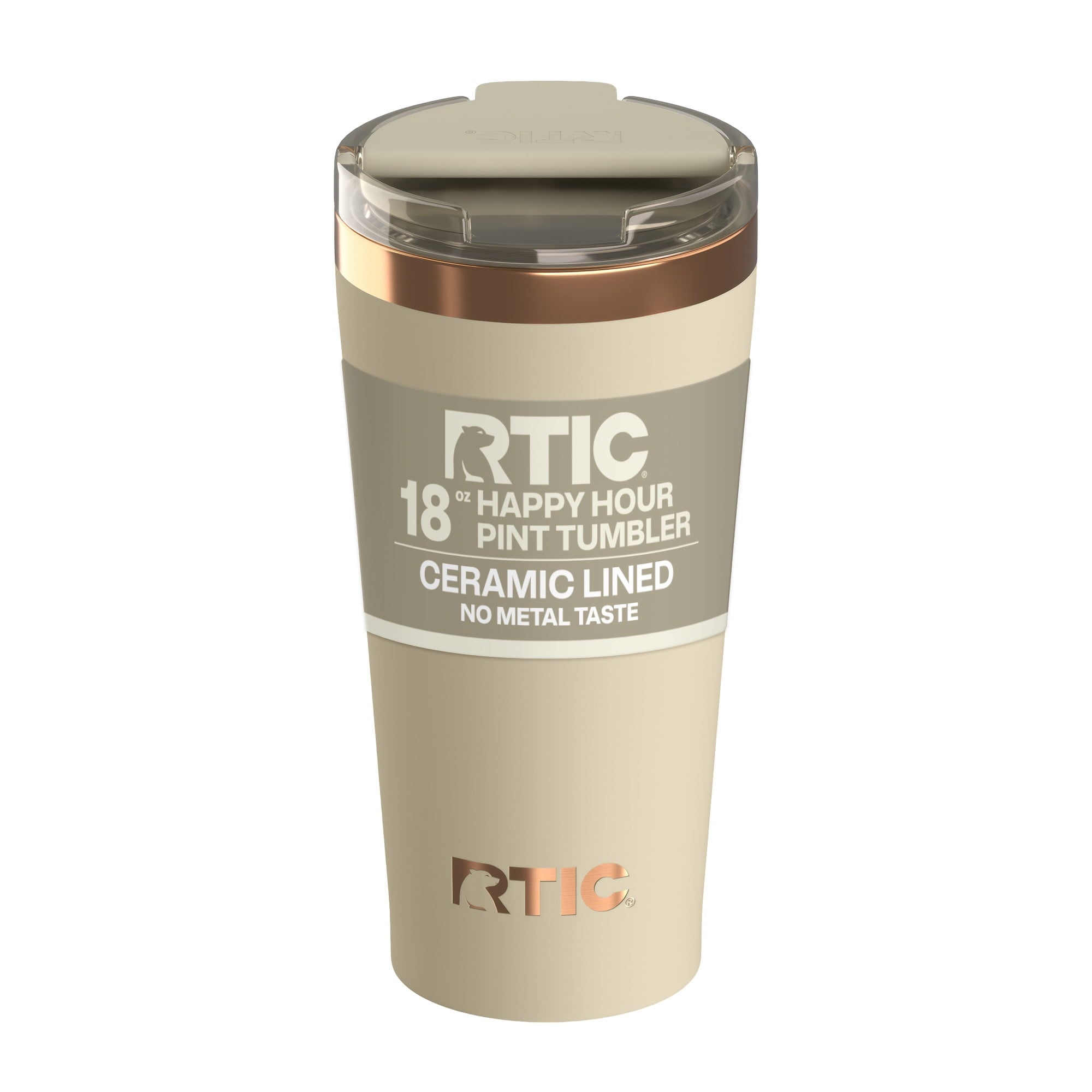 RTIC 18 oz Ceramic Lined Insulated Happy Hour Pint Tumbler, Leak Resistant Lid, Soft-Touch Exterior, Dark Midnight Dust - Insulated Tumbler
