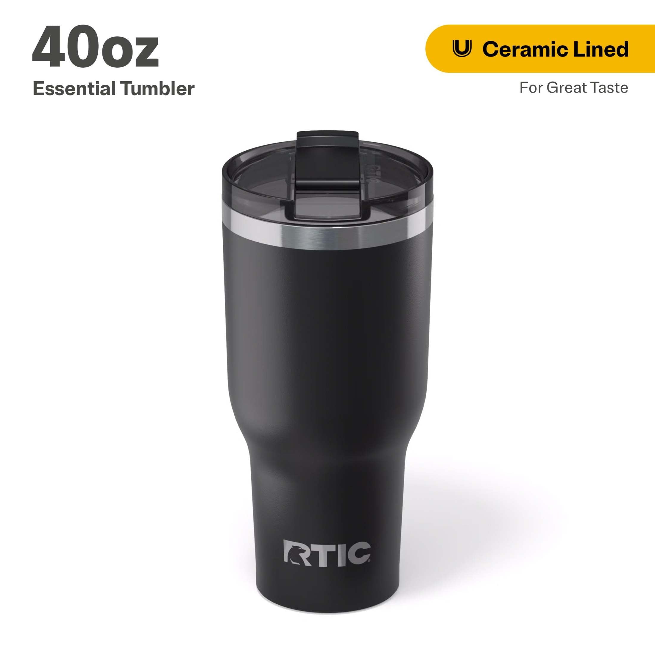 RTIC 40 oz Ceramic Lined Insulated Essential Tumbler, Leak-Resistant Lid, White - Insulated Tumbler