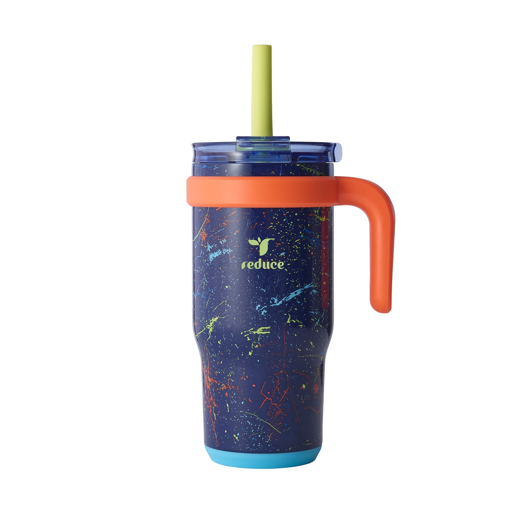 Reduce Coldee Kids Insulated Tumbler with Straw, 18oz Stainless Steel Spill-Proof Cup with Handle, Smiles - Insulated Tumbler