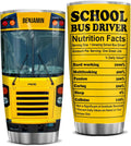 School Bus Driver Gifts Personalized Drivers Tumbler Stainless Steel Insulated Coffee Travel Mug Cup With Lid 20oz 30oz Custom Name Birthday Christmas Appreciation Gift For Women Men