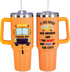 Christmas Gifts for Bus Drivers, School Bus Driver Tumbler 40 OZ - Insulated Travel Tumbler Cup