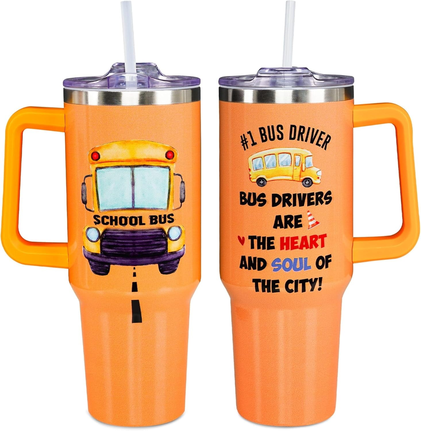 Christmas Gifts for Bus Drivers, School Bus Driver Tumbler 40 OZ, School Bus Driver Gifts, Bus Driver Appreciation Gifts, Back to School Gifts for Men Women, Bus Driver Travel Coffee Mug, Driver Cup - Tumbler