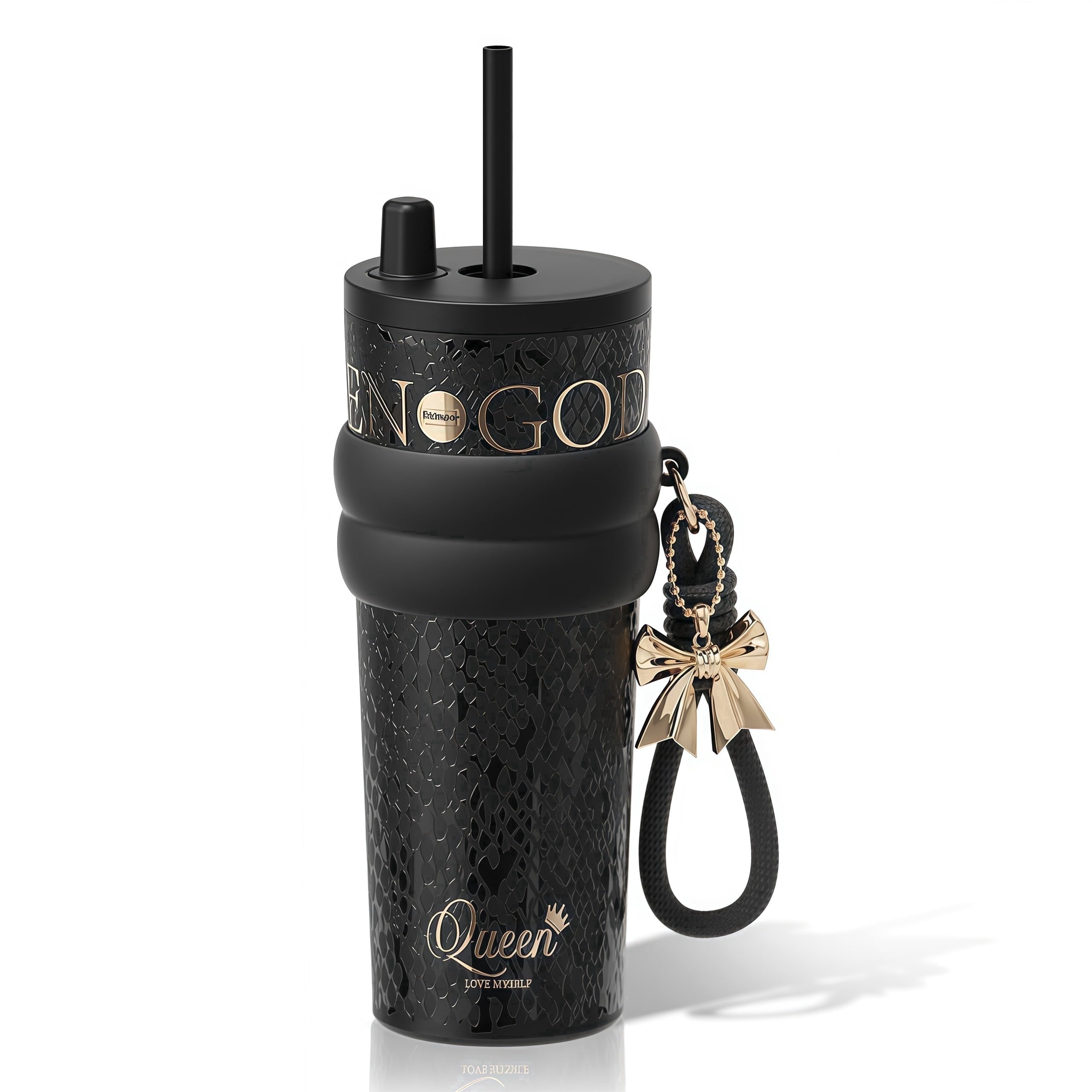 Sidagar 24 oz Stainless Steel Vacuum Insulated Coffee Travel Tumbler with Straw Lid, Red Cherry - Insulated Tumbler