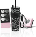 Sidagar 24oz Ceramic Coated Insulated Tumbler with Straw, Gift Travel Mug for Women and Couples, Pink - Insulated Tumbler