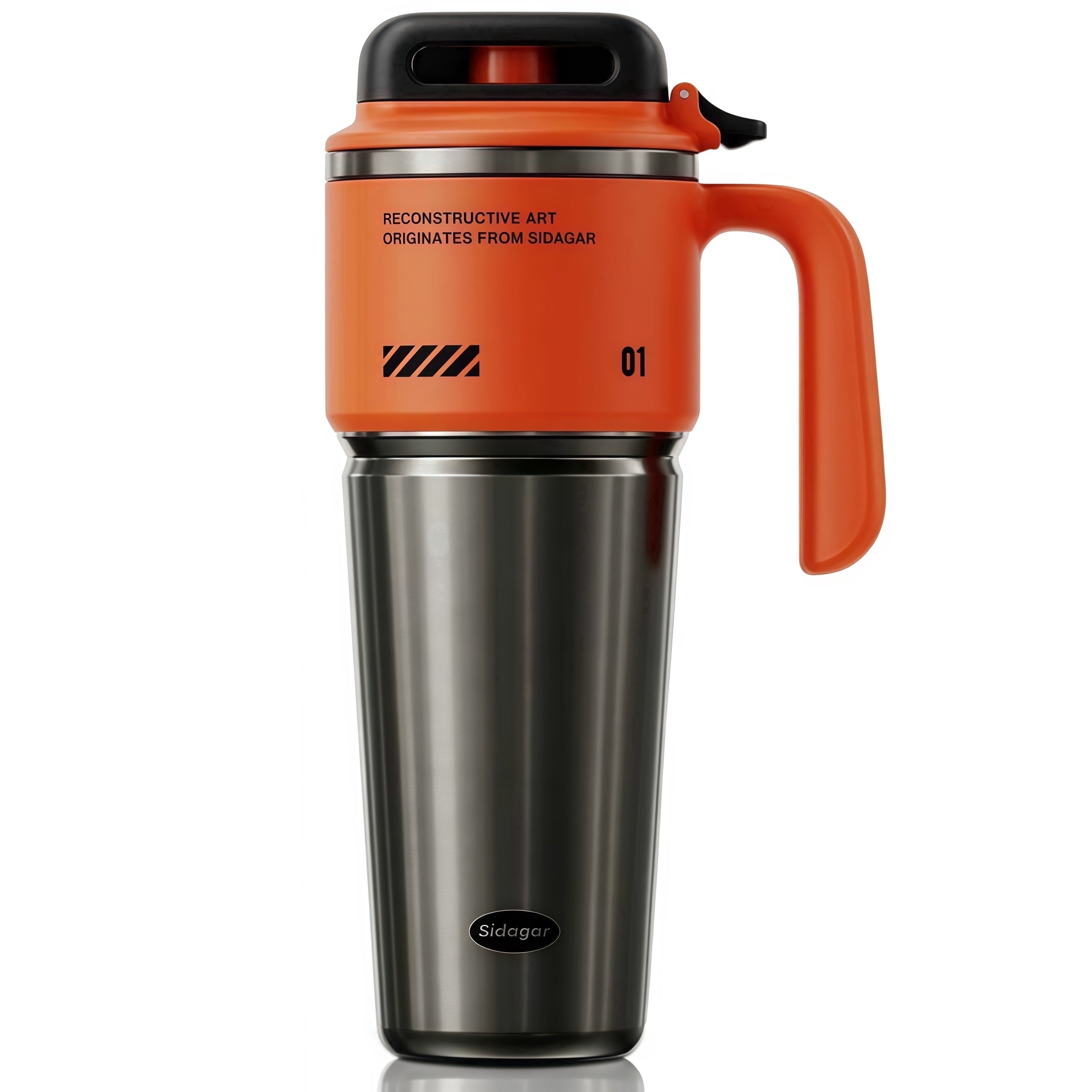 Sidagar 32 oz Stainless Steel Vacuum Insulated Tumbler with Straw and Handle, Arctic White - Tumbler