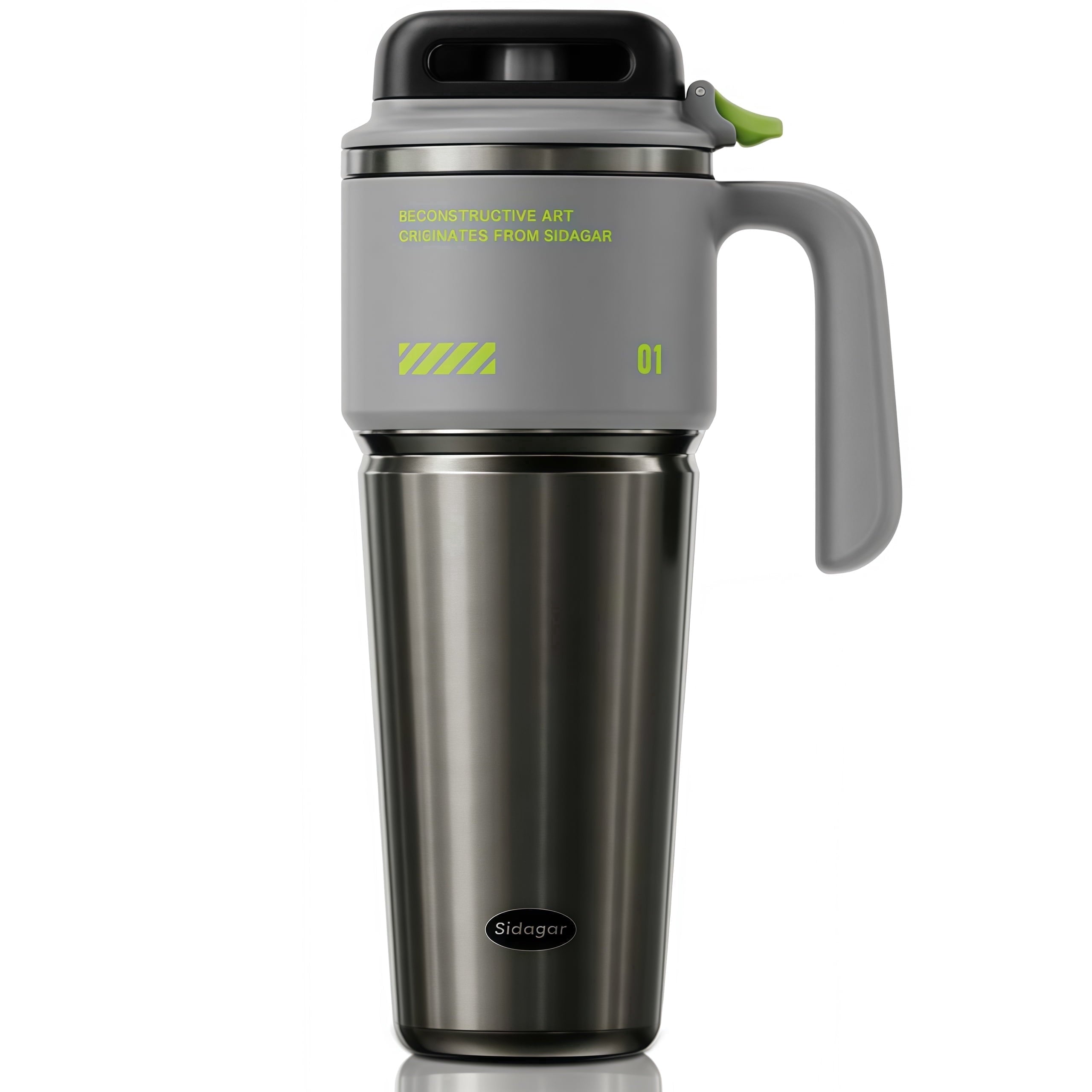 Sidagar 32 oz Stainless Steel Vacuum Insulated Tumbler with Straw and Handle, Arctic White - Insulated Tumbler