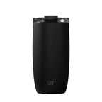 Simple Modern 16oz Voyager Travel Mug Tumbler w/ Clear Flip Lid & Straw - Coffee Cup Vacuum Insulated Flask 18/8 Stainless Steel Hydro Water Bottle -Midnight Black