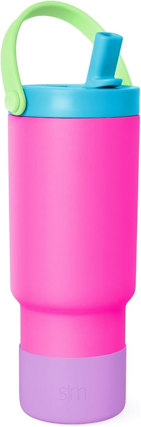 Simple Modern 24 fl oz Insulated Stainless Steel Trek Pivot Tumbler with Straw Lid and Top Handle|Seaside Blue - Insulated Tumbler