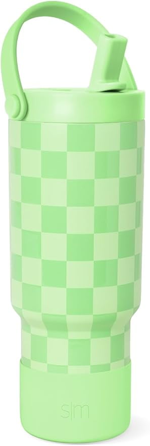 Simple Modern 24 fl oz Insulated Stainless Steel Trek Pivot Tumbler with Straw Lid and Top Handle|Seaside Blue - Insulated Tumbler