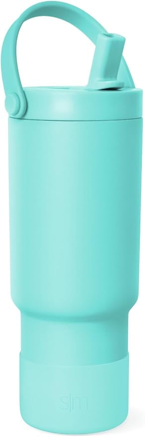 Simple Modern 24 fl oz Insulated Stainless Steel Trek Pivot Tumbler with Straw Lid and Top Handle|Seaside Blue - Insulated Tumbler