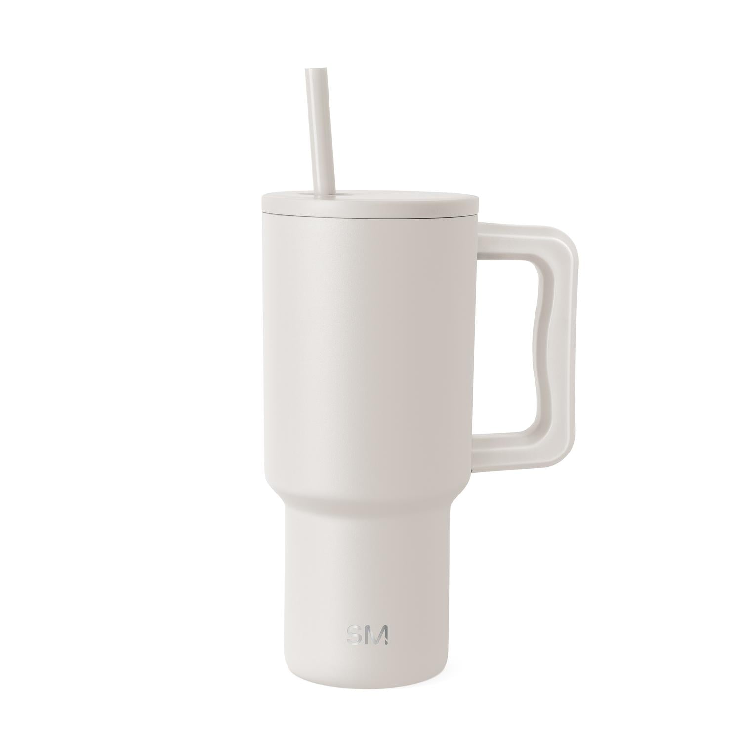 Simple Modern 30 fl oz Insulated Stainless Steel Trek Tumbler with Straw Lid | Seaglass Sage and Cream Checkmate - Insulated Tumbler