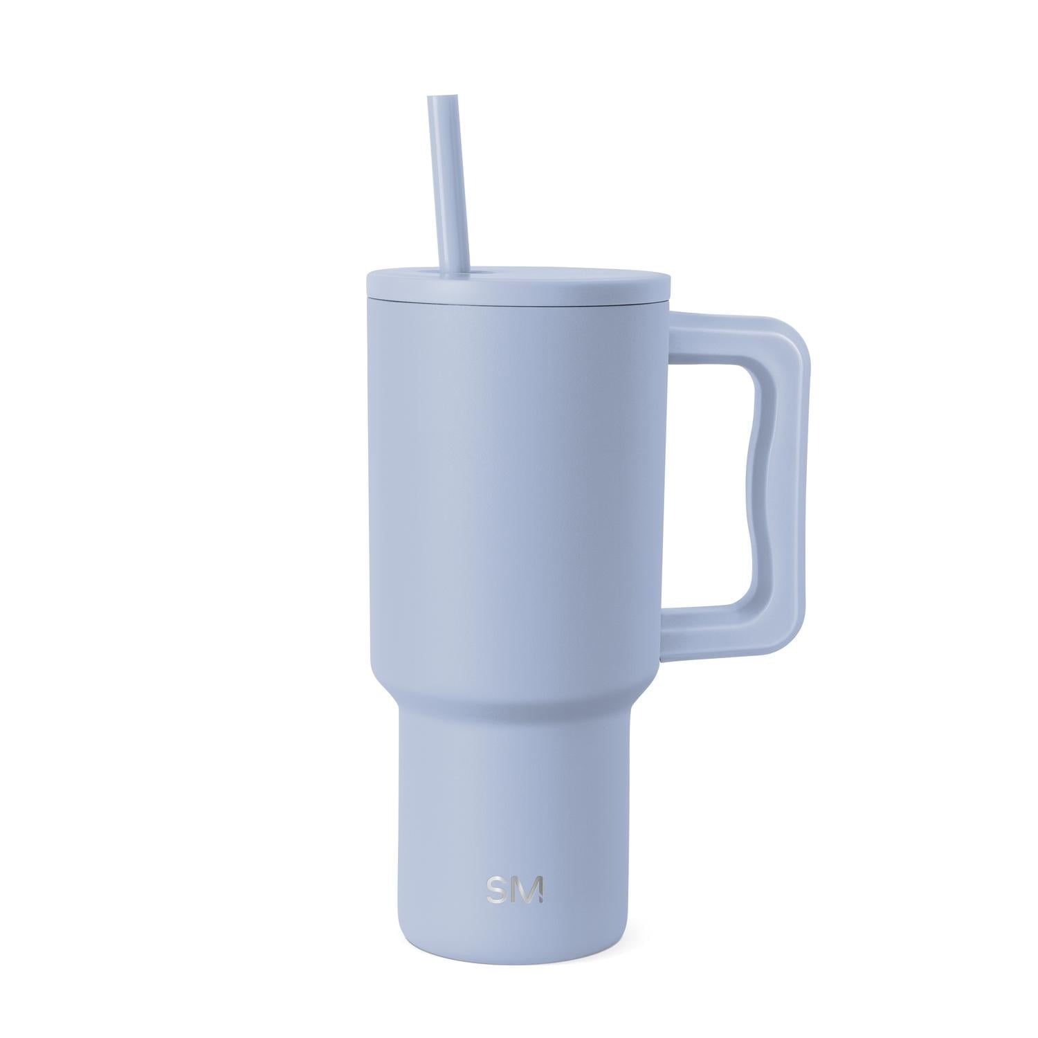 Simple Modern 30 fl oz Insulated Stainless Steel Trek Tumbler with Straw Lid | Seaglass Sage and Cream Checkmate - Insulated Tumbler