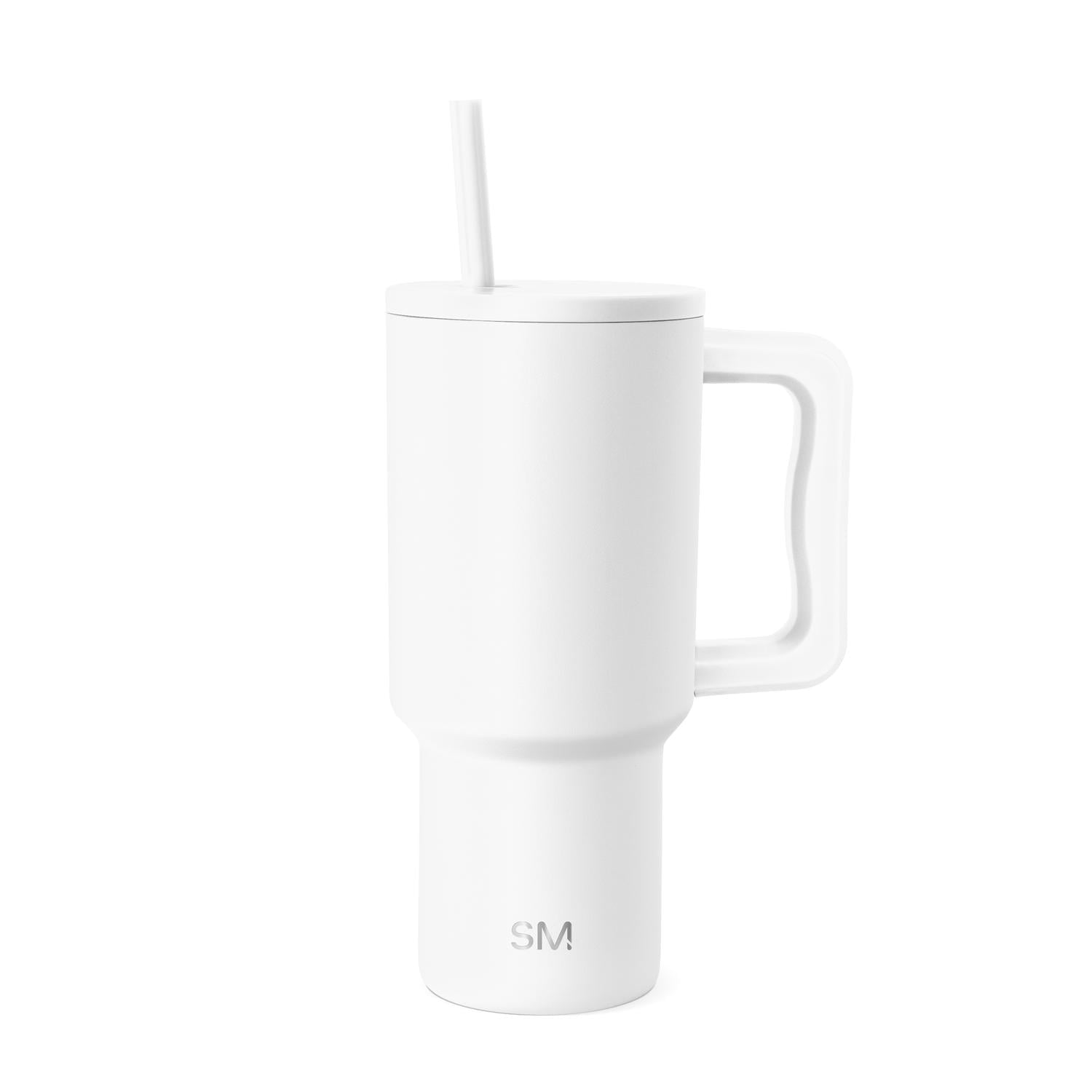 Simple Modern 30 fl oz Insulated Stainless Steel Trek Tumbler with Straw Lid | Seaglass Sage and Cream Checkmate - Insulated Tumbler