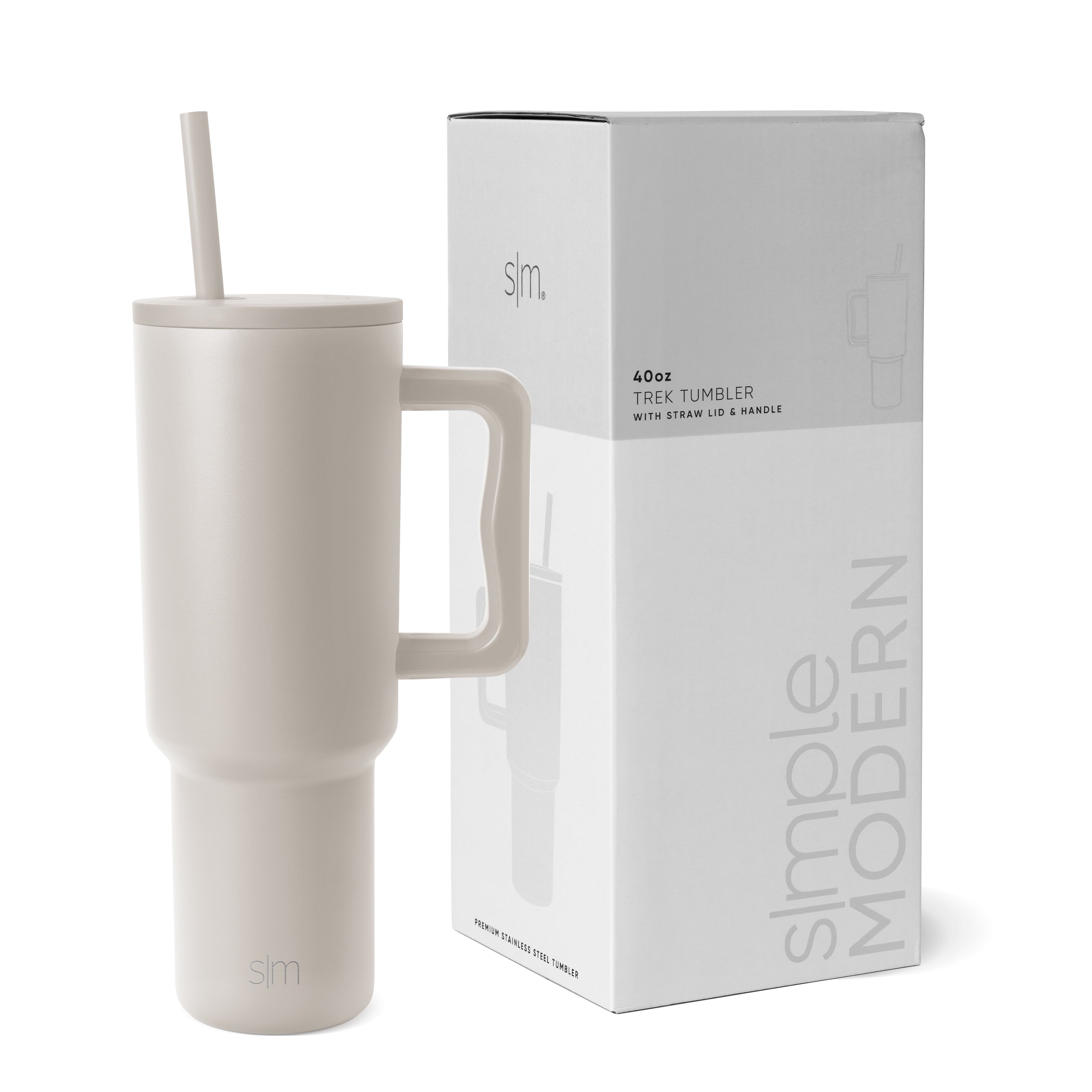 Simple Modern 40 fl oz Insulated Stainless Steel Trek Tumbler with Straw Lid | Graphite - Insulated Tumbler