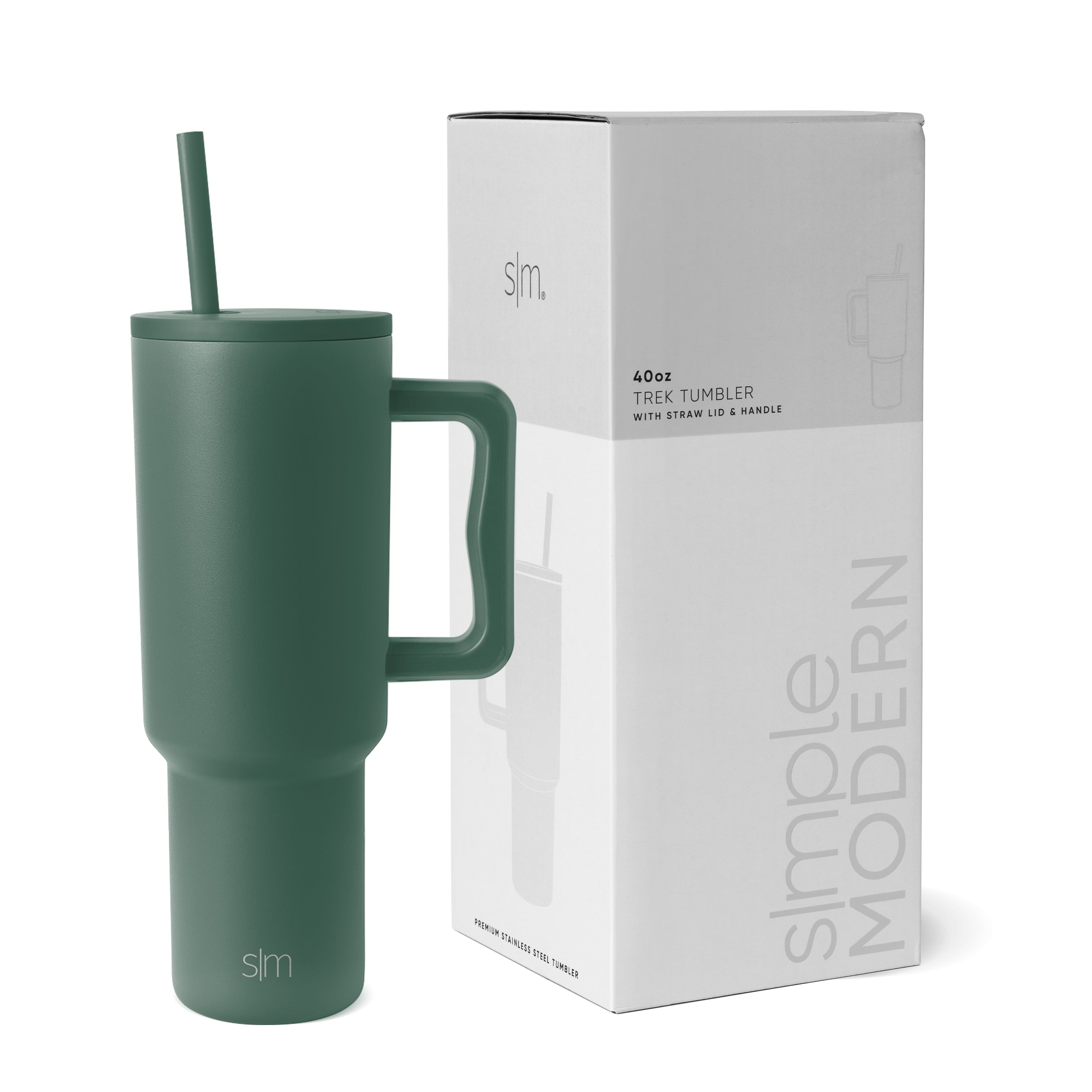 Simple Modern 40 fl oz Insulated Stainless Steel Trek Tumbler with Straw Lid | Graphite - Insulated Tumbler