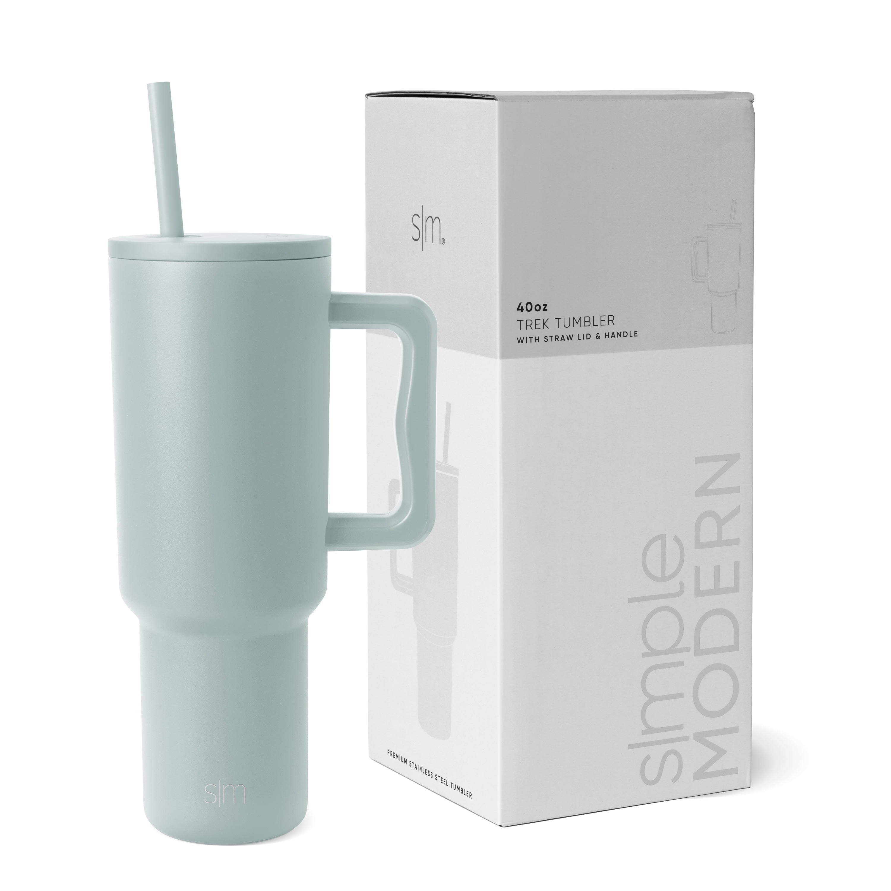 Simple Modern 40 fl oz Insulated Stainless Steel Trek Tumbler with Straw Lid | Graphite - Insulated Tumbler